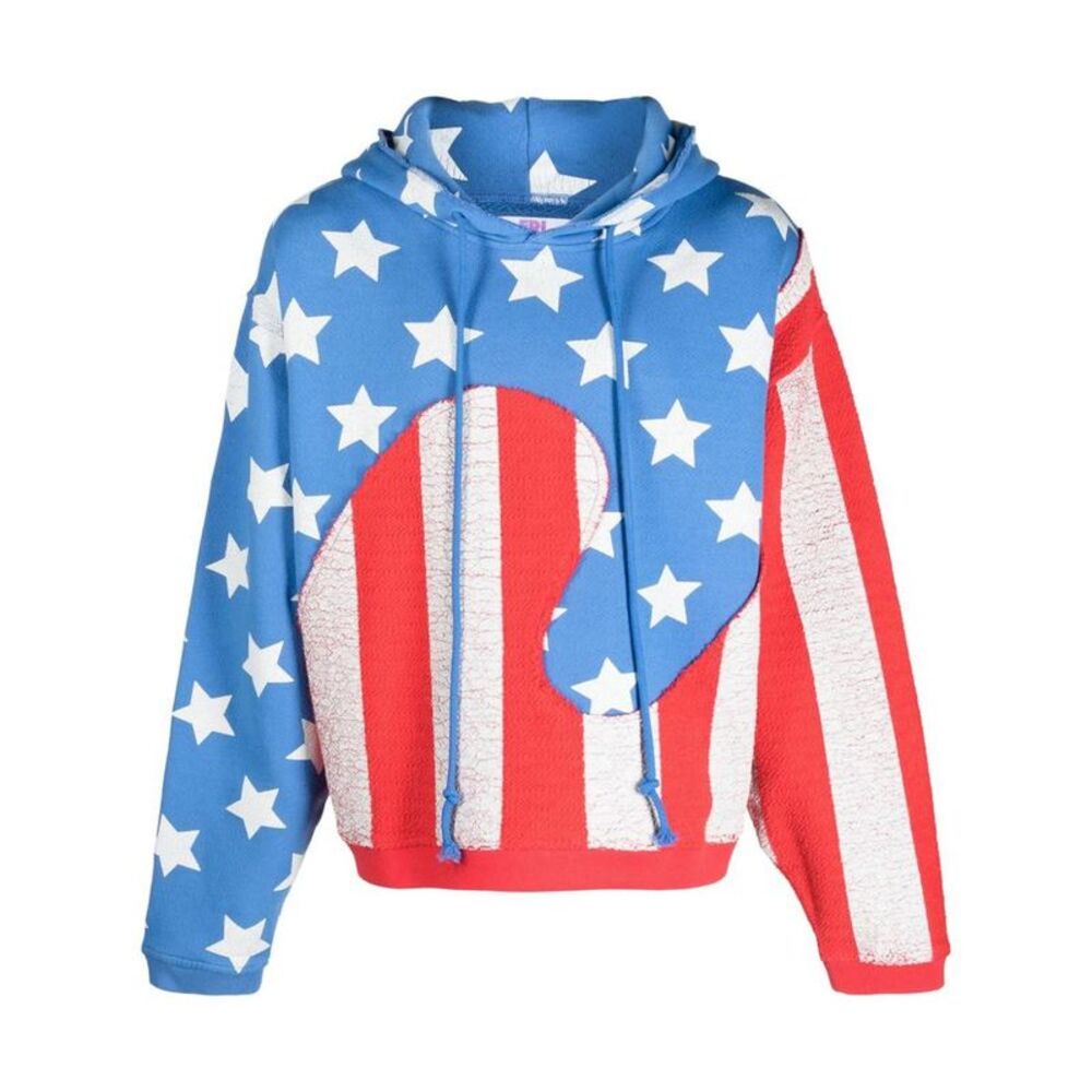 ERL Stars and Stripes Graphic Hoodie Men MULTICOLOUR Sweaters & Cardigans